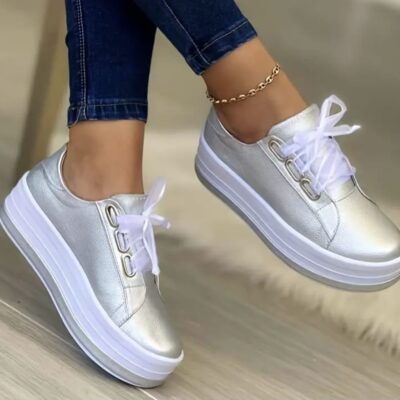 Fashion Sneakers with Ribbon Laces