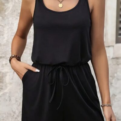 Black Sleeveless Jumpsuit