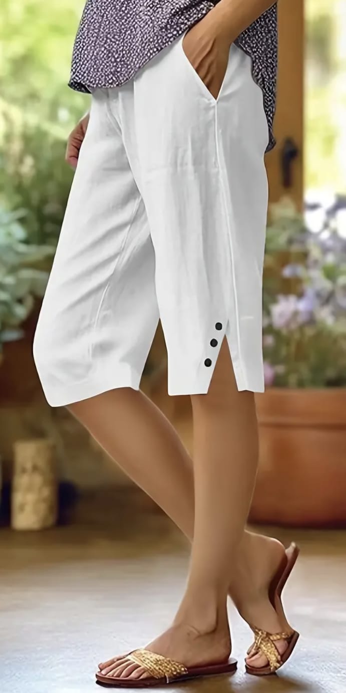 Loose Fit White Short