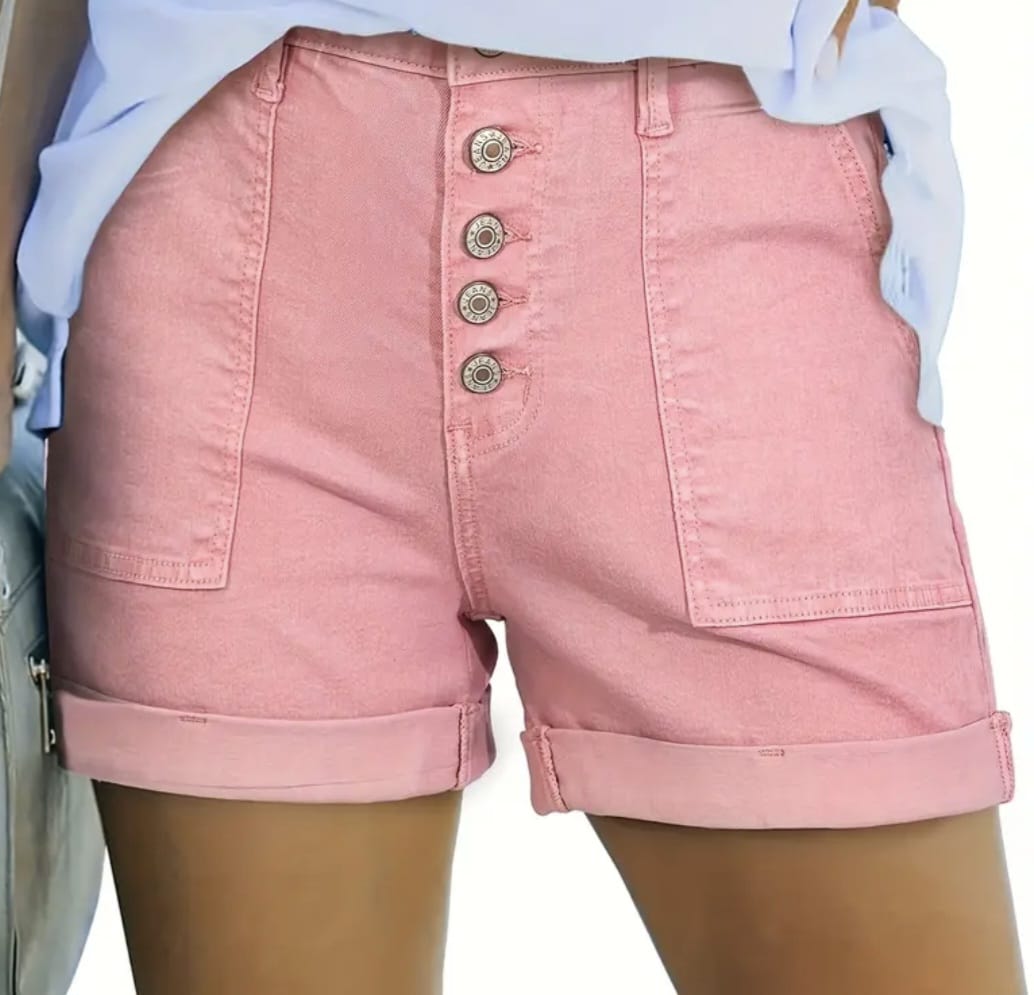 Pink Denim Shorts
