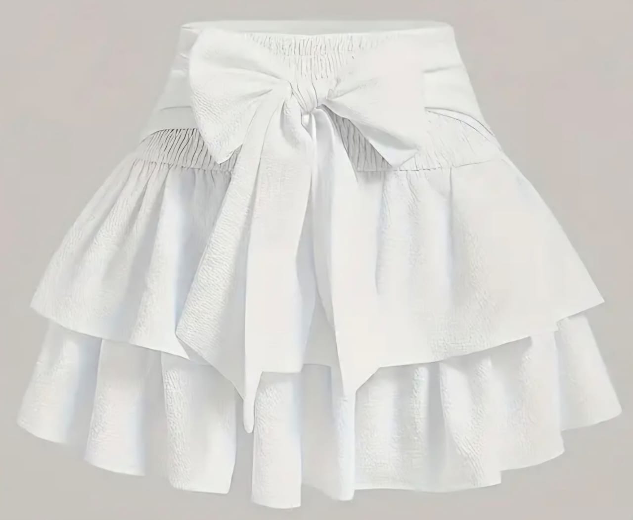 Ruffled Mini Skirt with Bow