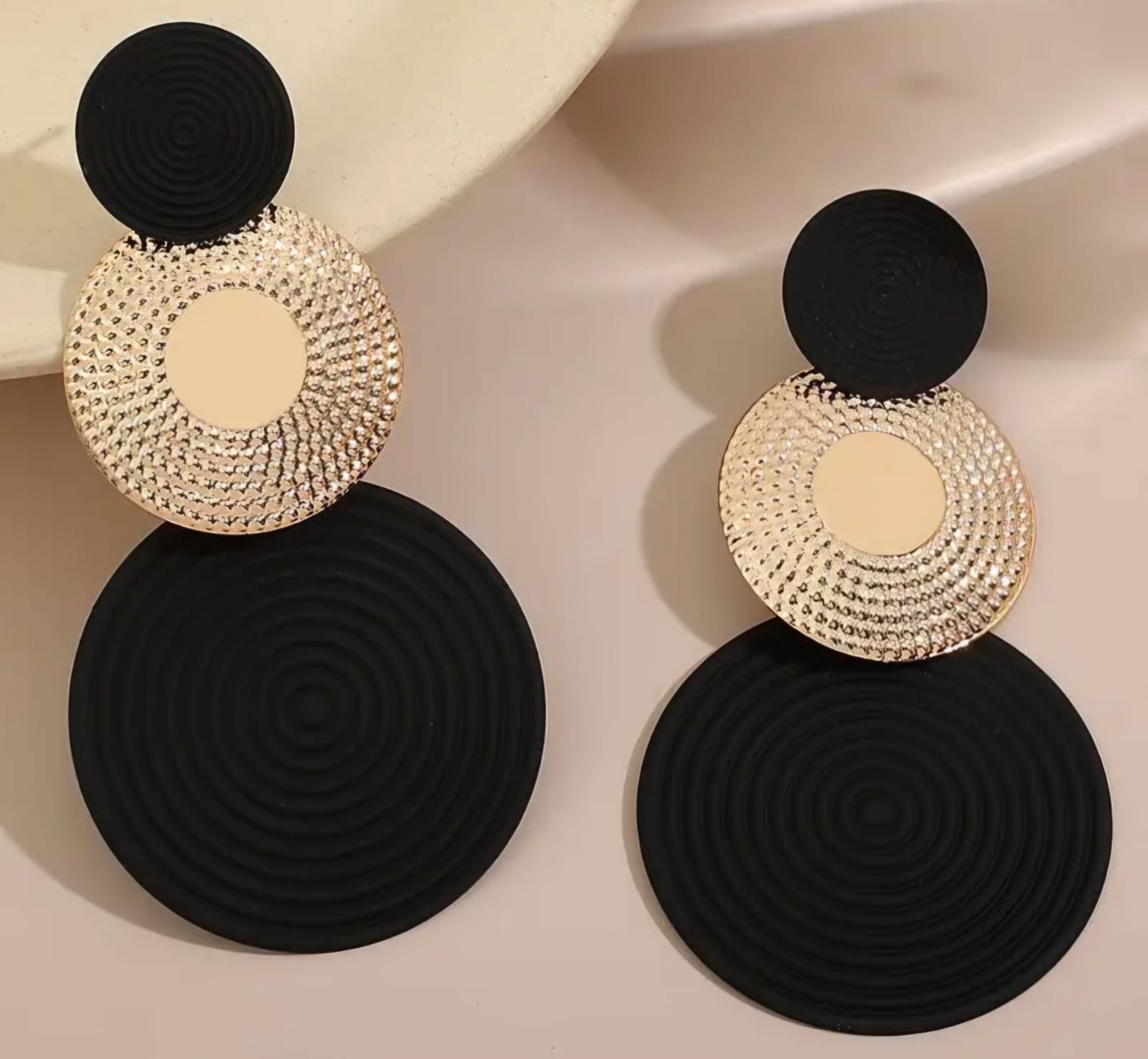 Trio Circle Design Earrings