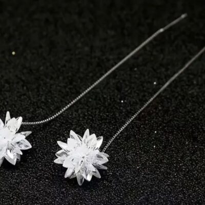 Sterling Silver Studded Flower Earrings