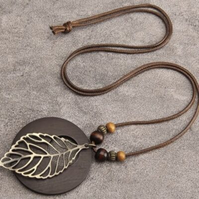 Bohemian leaf Pendant Necklace