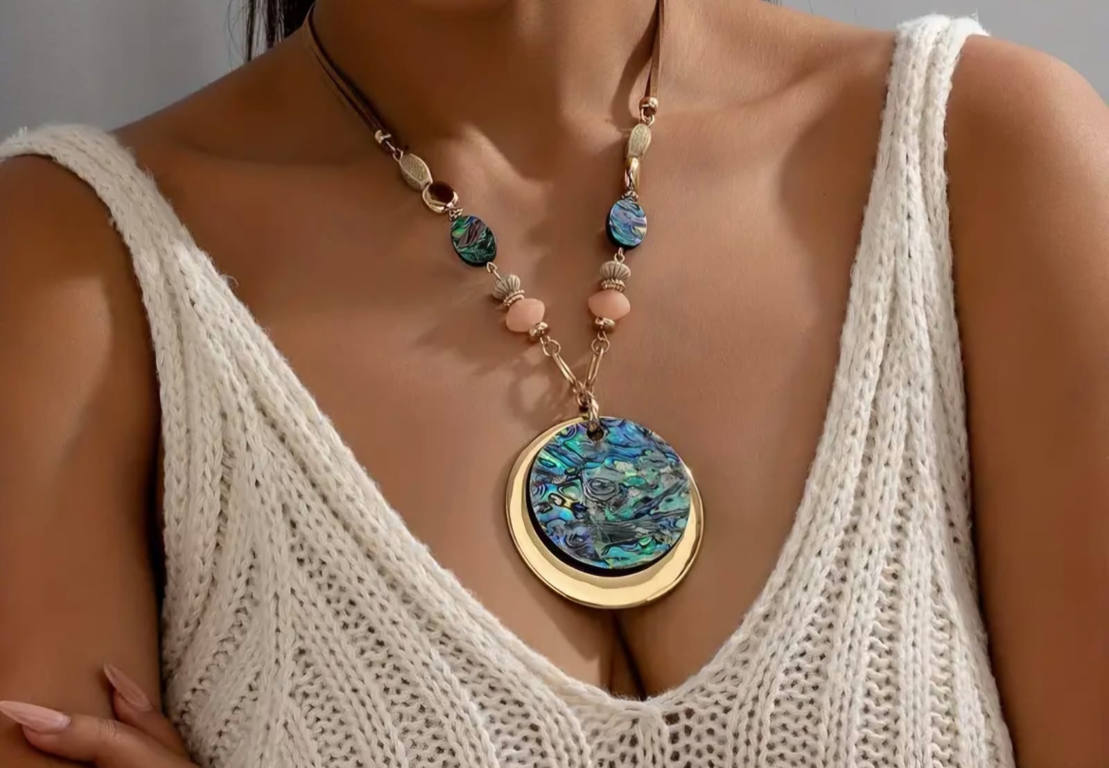 Vintage Abalone Shell Necklace