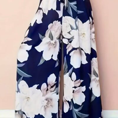 Floral Print Wide Leg Pants