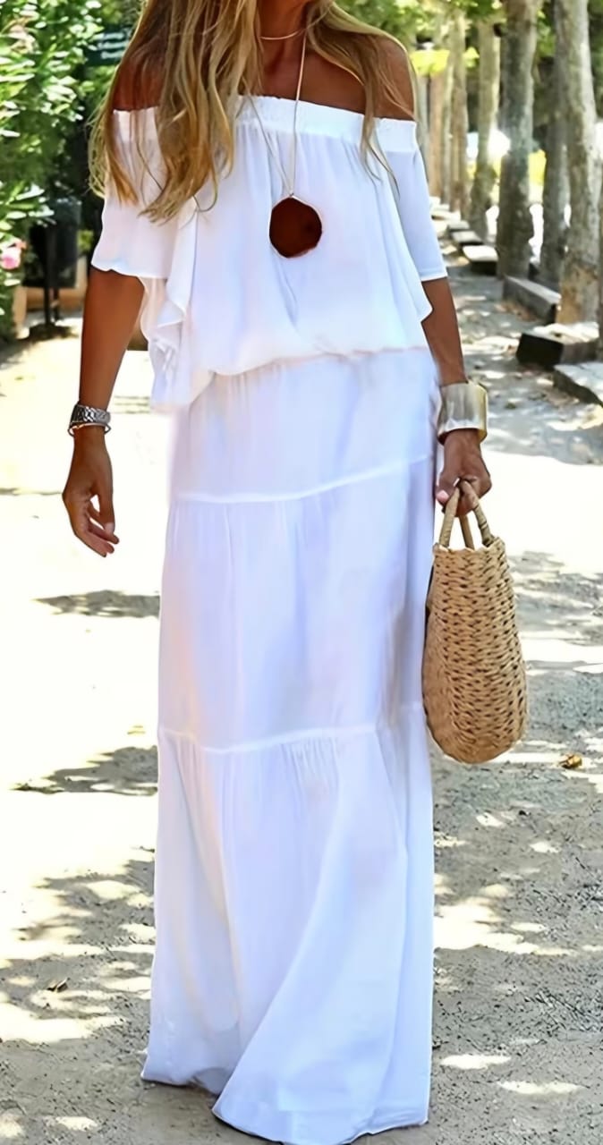 One Shoulder Elegant White Dress