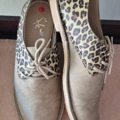 PU Leather Vellie - Leopard Print Bone
