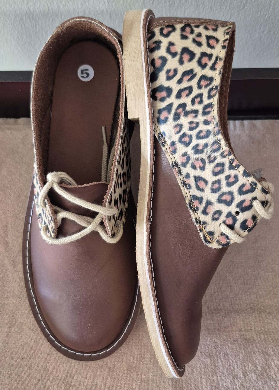 PU Leather Vellie – Leopard Print Dark Brown