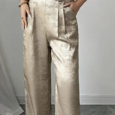 Glossy Fabric Jumpsuit