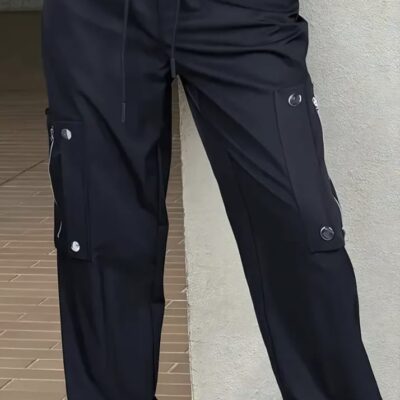 Sporty Cargo Pants Black