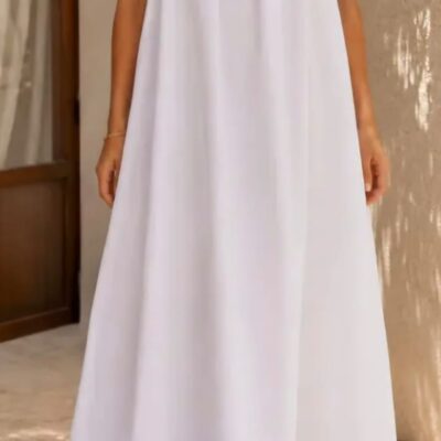 White Ruffled Maxi Dress